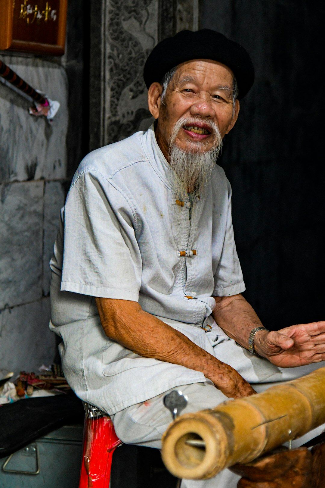 Portrait of a smiling older Croatian man outdoors