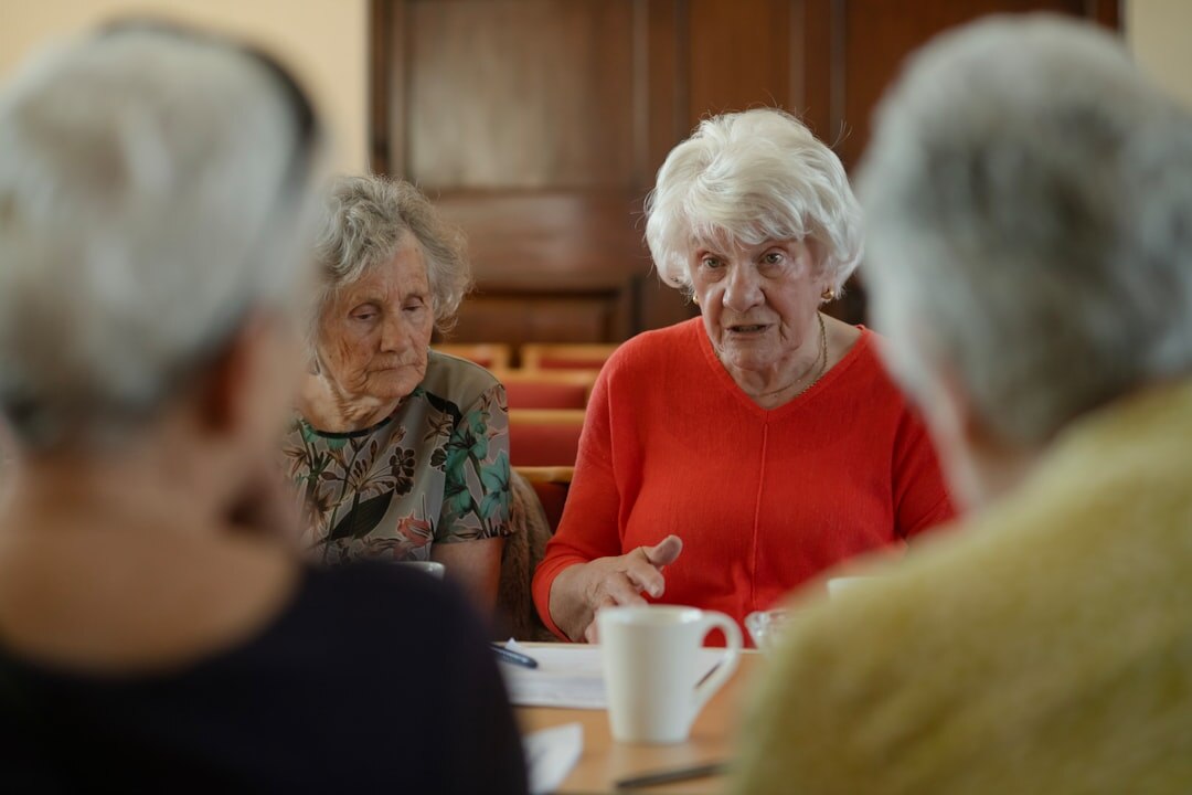 group of seniors socializing